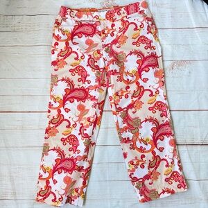 Tommy Hilfiger‎ Paisley Cropped Pants | Size 4 | Straight Casual Fit
